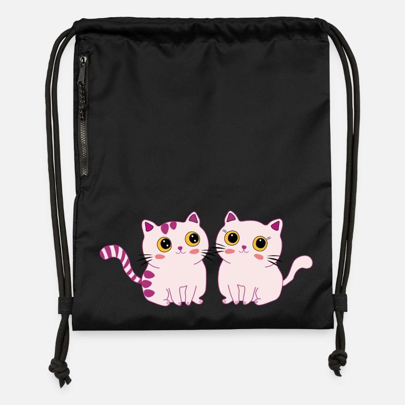 cats cute - Gymsac made from recycled material - black