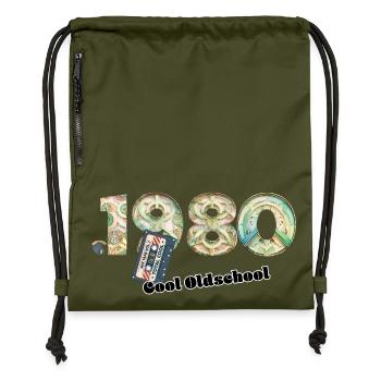 Vintage rétro – cassette – Cool Olds des années 1980 - Sac à cordon en polyester recyclé - military green - Devant