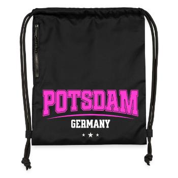 Potsdam Germany Urban College Style - Turnbeutel aus Recycling-Material - Schwarz - Vorne