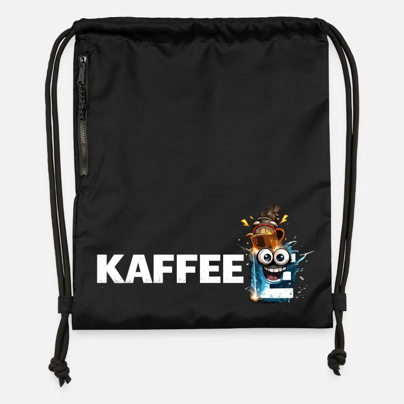 Mascotte du café Splash - Sac à cordon en polyester recyclé - noir