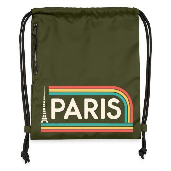 Paris Rainbow Retro - Turnbeutel aus Recycling-Material - military Green - Vorne