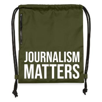 Journalism Matters - Gymsac made from recycled material - military green - Front