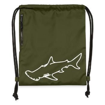 weiße Eleganz der Tiefe - Hammerhai - Turnbeutel aus Recycling-Material - military Green - Vorne