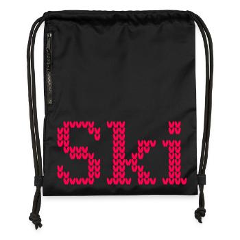Ski Knitwear Winter Ski Holiday Pattern Alps Snow - Gymsac made from recycled material - black - Front