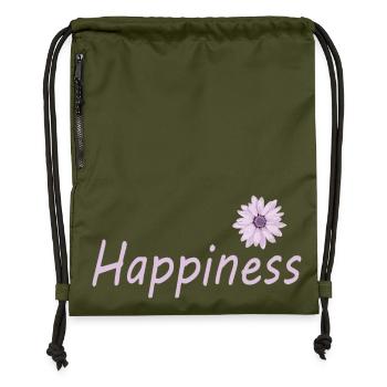 Bonheur - Sac à cordon en polyester recyclé - military green - Devant