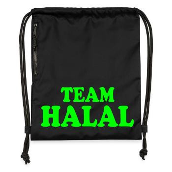 Team halal - Turnbeutel aus Recycling-Material - Schwarz - Vorne