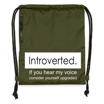 introvert - Gymsac made from recycled material - military green - Front