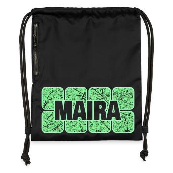 Maira comme prénom - Sac à cordon en polyester recyclé - noir - Devant