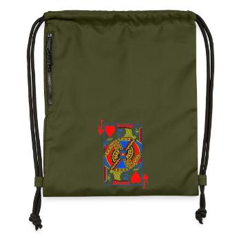 Spielkarte Bube - Turnbeutel aus Recycling-Material - military Green - Vorne