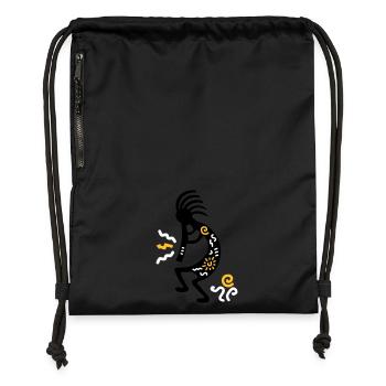 kokopelli carving american - Gymsac made from recycled material - black - Front