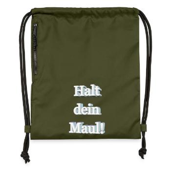 Halt dein Maul! - Turnbeutel aus Recycling-Material - military Green - Vorne