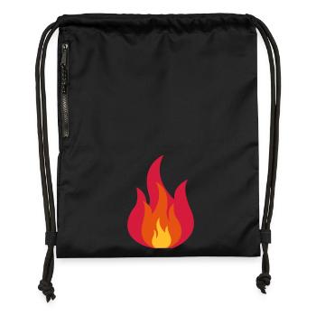Feuer, Flammen, Fire, Flames - Gymsac made from recycled material - black - Front