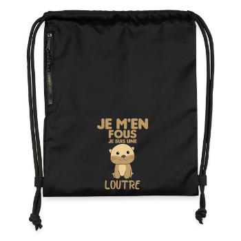 Je M'en Fous Je Suis Une Loutre Cadeau - Sac à cordon en polyester recyclé - noir - Devant