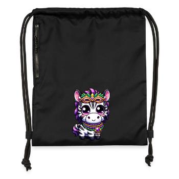 Mardi Gras Unicorn Cute Comic Kawaii - Gymsac made from recycled material - black - Front