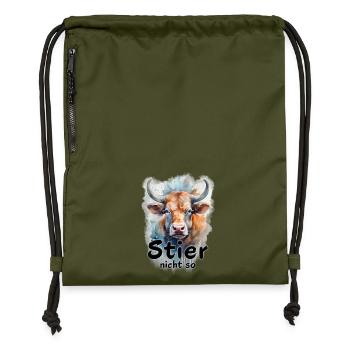 Taureau (moi) pas si (sur) - Sac à cordon en polyester recyclé - military green - Devant