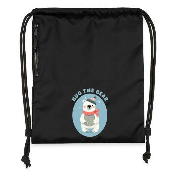 Hug the Teddy Bear - Gymsac made from recycled material - black - Front
