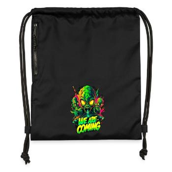 We are comming Aliens - Gymsac made from recycled material - black - Front