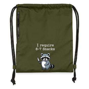 6-7 Internet Meme Cooler 6 7 Raccoon - Gymsac made from recycled material - military green - Front