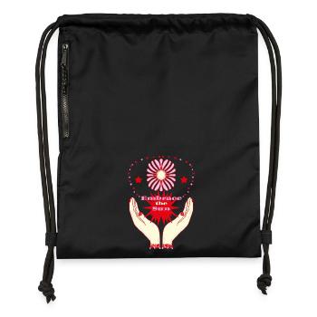 Embrace the sun: warmth and solar power - Gymsac made from recycled material - black - Front