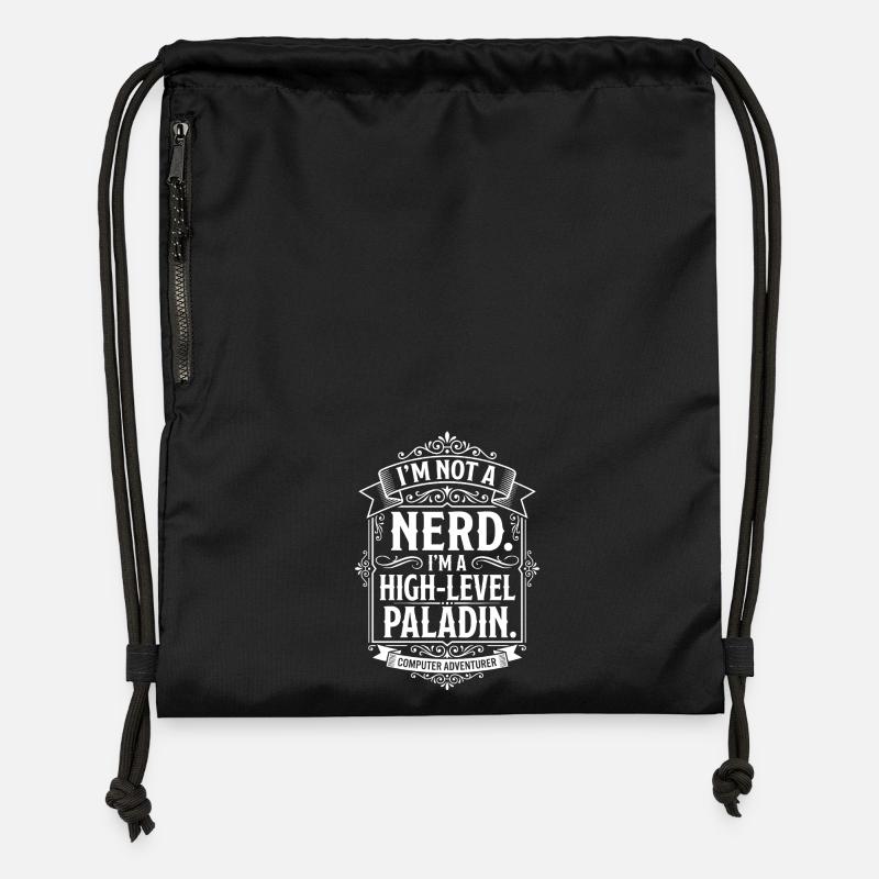 Not a Nerd, High-Level Paladin - Gymsac made from recycled material - black