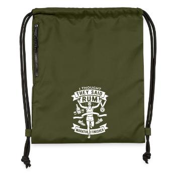 Rum Marathon Finisher - Gymsac made from recycled material - military green - Front