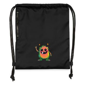 Bunte Monsterkunst - Niedlicher & verspielter Charakter - Turnbeutel aus Recycling-Material - Schwarz - Vorne