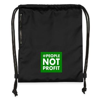 People not profit - Turnbeutel aus Recycling-Material - Schwarz - Vorne