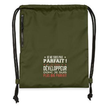 Un Développeur, le Métier de Rêve Mis à l’Honneur - Sac à cordon en polyester recyclé - military green - Devant