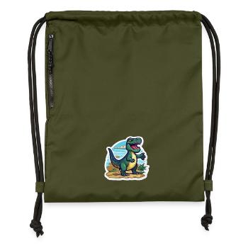 The Trex Dino is on its way - Gymsac made from recycled material - military green - Front