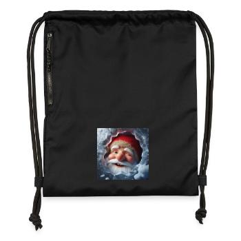 Imp looking through ice laughing - Gymsac made from recycled material - black - Front
