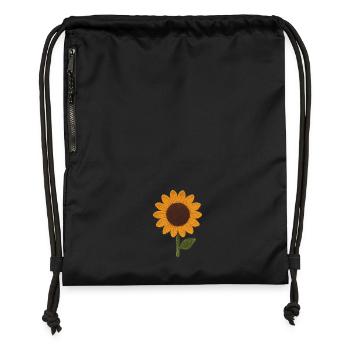 Felt Sunflower Texture Art - Gymsac made from recycled material - black - Front