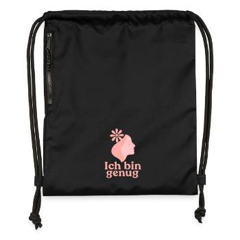 Self-care - Gymsac made from recycled material - black - Front