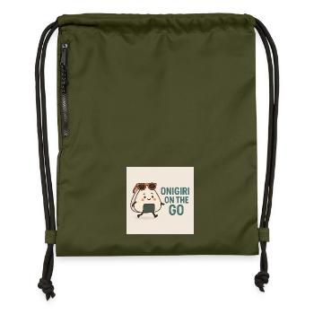 Onigiri on the Go - Gymsac made from recycled material - military green - Front