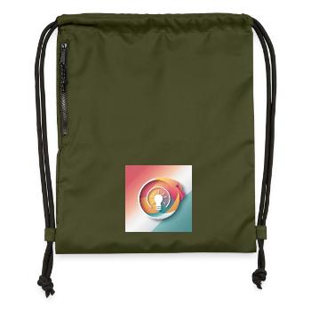 Illustration de créativité abstraite - Sac à cordon en polyester recyclé - military green - Devant