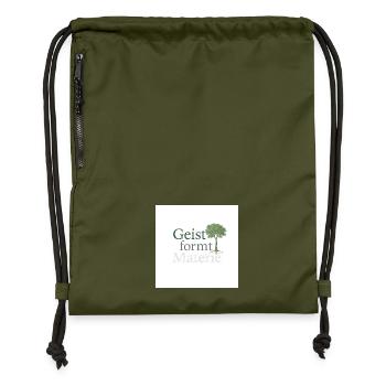 Geist formt Materie Baum - Turnbeutel aus Recycling-Material - military Green - Vorne