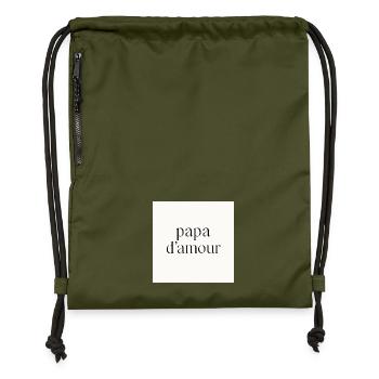 Daddy of love - Gymsac made from recycled material - military green - Front