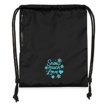 Schnee Viel Liebe Neon Schriftzug - Turnbeutel aus Recycling-Material - Schwarz - Vorne