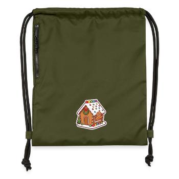 Koekman célèbre Noël dans ses Koekhuis - Sac à cordon en polyester recyclé - military green - Devant