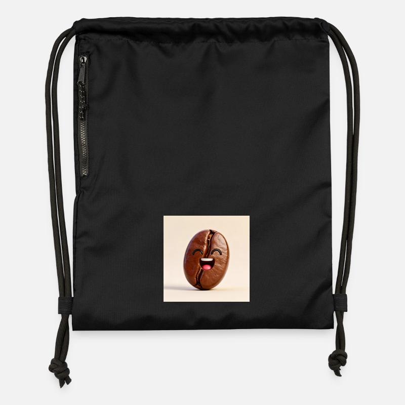 Laughing Coffee Bean - Gymsac made from recycled material - black