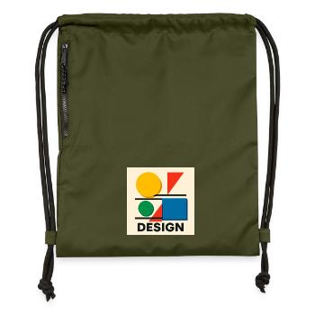 Géométrie Bauhaus Composition colorée - Sac à cordon en polyester recyclé - military green - Devant