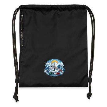 Icône des sports d’hiver milanais - Sac à cordon en polyester recyclé - noir - Devant