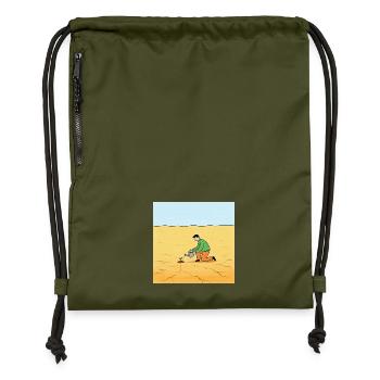 Graine d’espoir en désert - Sac à cordon en polyester recyclé - military green - Devant