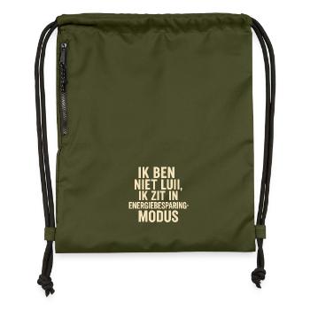 Je suis en mode économie d’énergie - Sac à cordon en polyester recyclé - military green - Devant