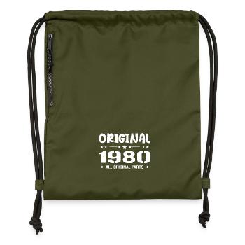 Né en 1980, Cadeau Anniversaire 1980 Original 1980 - Turnbeutel aus Recycling-Material - military Green - Vorne