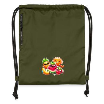 Colorful Fruit Party Style - Gymsac made from recycled material - military green - Front