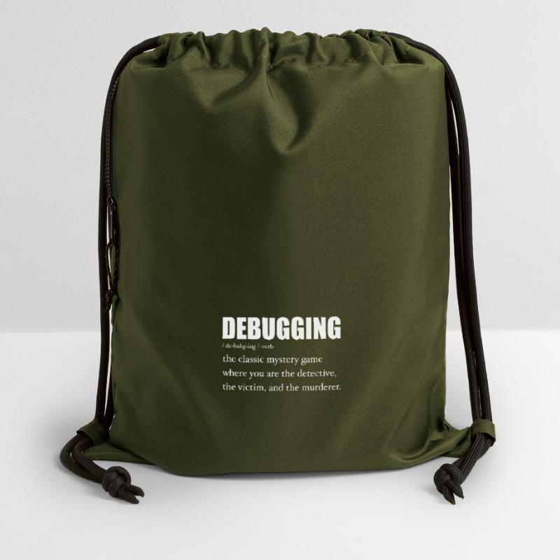 Programmer Debugging Definition Funny IT Developer Sac à cordon en polyester recyclé
