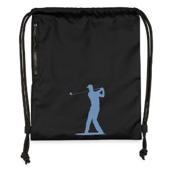 Golfer Tee Silhouette - Design pour hommes - Sac à cordon en polyester recyclé - noir - Devant
