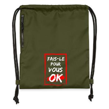 Motif Affirmatif Avec Style Énergique - Sac à cordon en polyester recyclé - military green - Devant