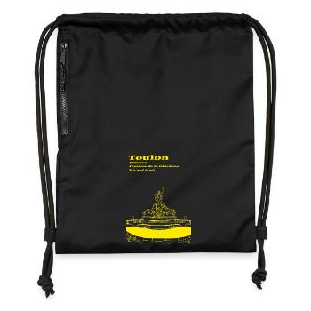Toulon and its fountain - Gymsac made from recycled material - military green - Front