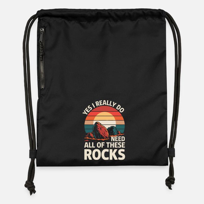 Expert en géologie Géologue des roches - Sac à cordon en polyester recyclé - noir